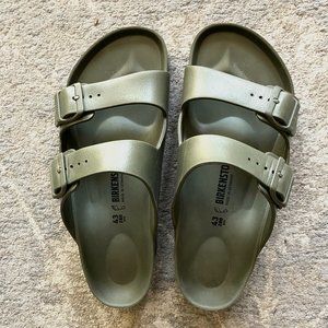 Birkenstock Arizona Essentials EVA, Size 43 Regular/Wide, Khaki, Excellent Cond